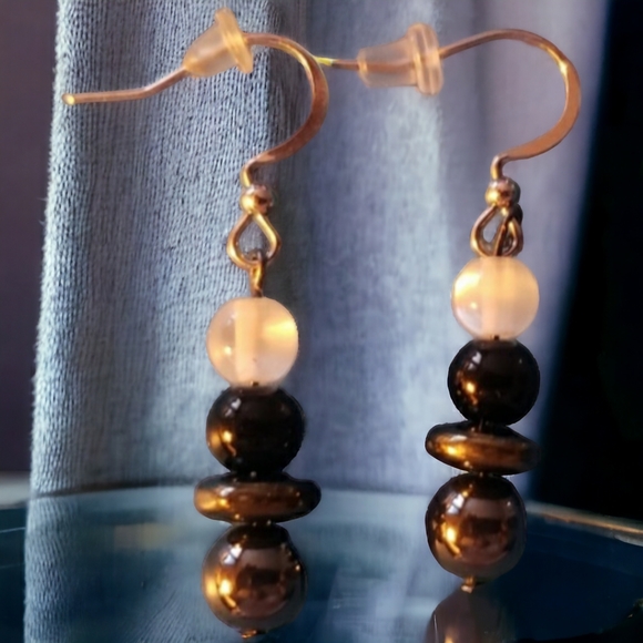 Beautiful Iridized Metal Hand Crafted Drop Earrings - Picture 7 of 7